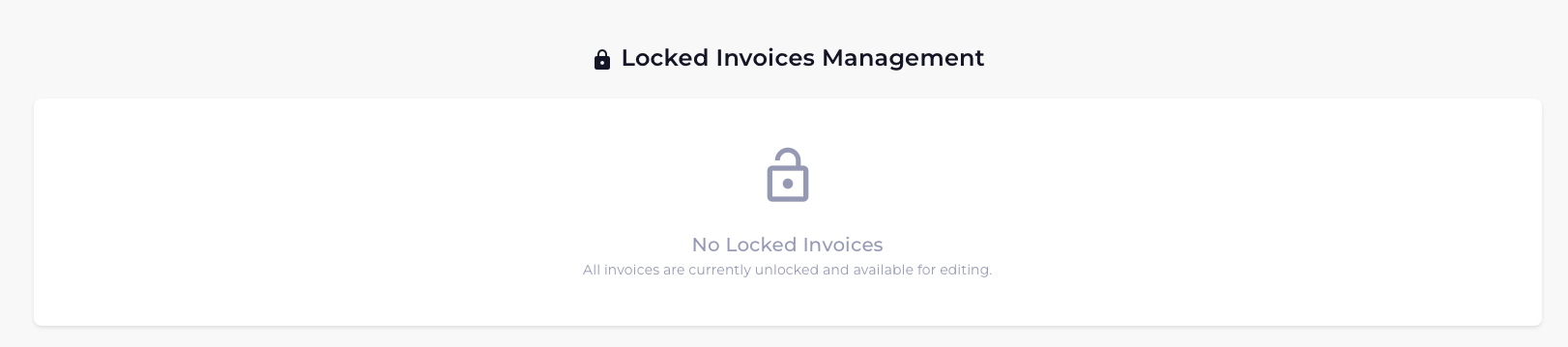 Locked Invoice Management